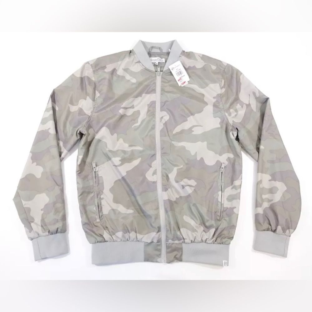 SOVEREIGN CODE LARGE LIGHT CAMO MILITARY GREEN BOMBER JACKET